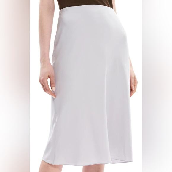 Theory Silk Georgette Knee Length Slip Skirt in Hydrangea M - Picture 2 of 9